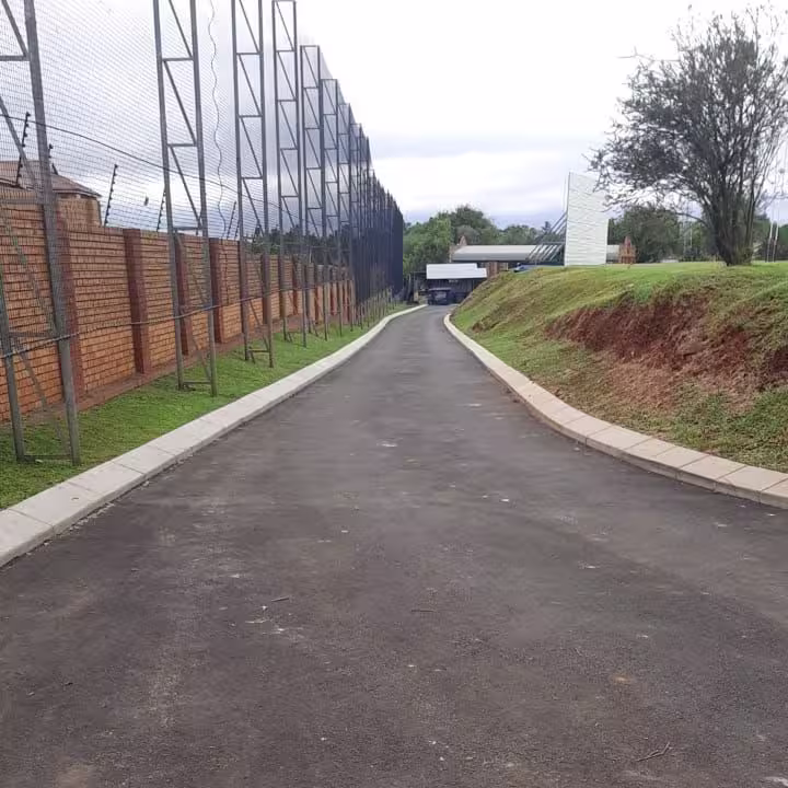 Industrial driveway asphalt paving project Gauteng